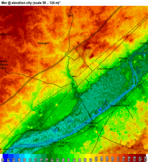 Zoom OUT 2x Mer, France elevation map