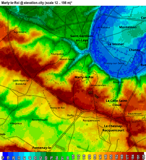 Zoom OUT 2x Marly-le-Roi, France elevation map
