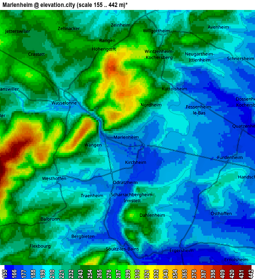 Zoom OUT 2x Marlenheim, France elevation map