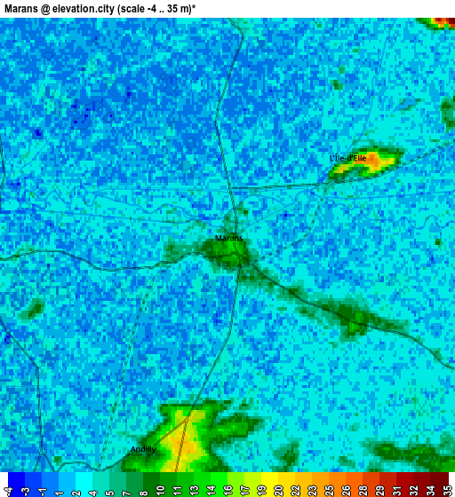 Zoom OUT 2x Marans, France elevation map