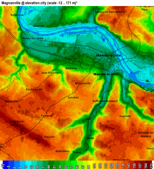 Zoom OUT 2x Magnanville, France elevation map