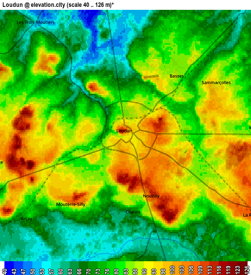 Zoom OUT 2x Loudun, France elevation map