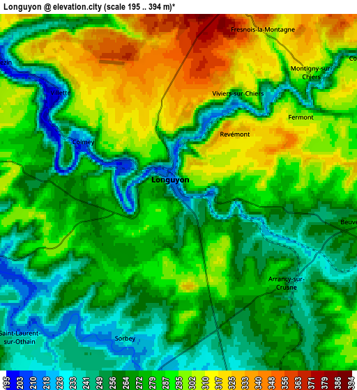 Zoom OUT 2x Longuyon, France elevation map