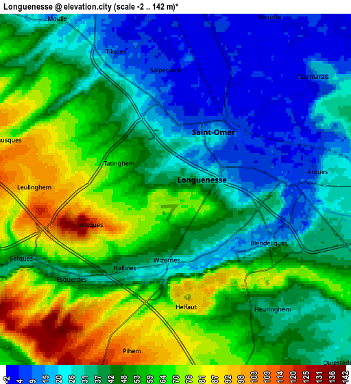 Zoom OUT 2x Longuenesse, France elevation map