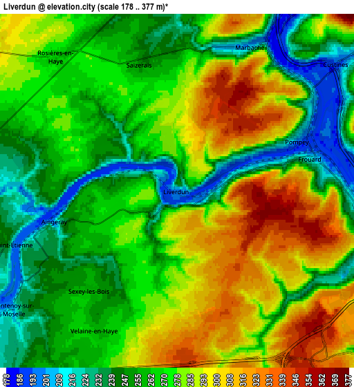 Zoom OUT 2x Liverdun, France elevation map