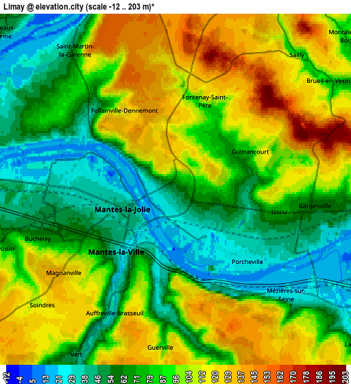 Zoom OUT 2x Limay, France elevation map