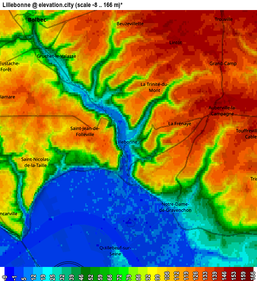 Zoom OUT 2x Lillebonne, France elevation map