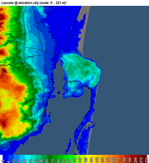 Zoom OUT 2x Leucate, France elevation map