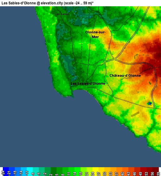 Zoom OUT 2x Les Sables-d’Olonne, France elevation map