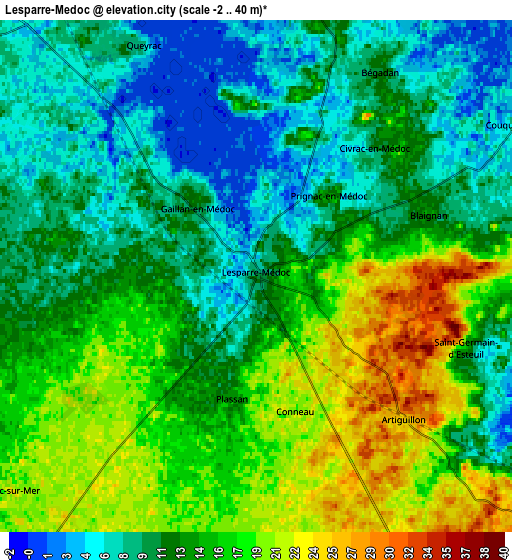 Zoom OUT 2x Lesparre-Médoc, France elevation map