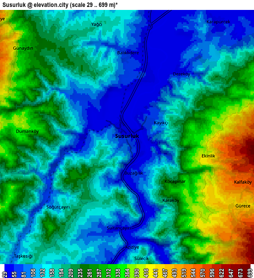 Zoom OUT 2x Susurluk, Turkey elevation map