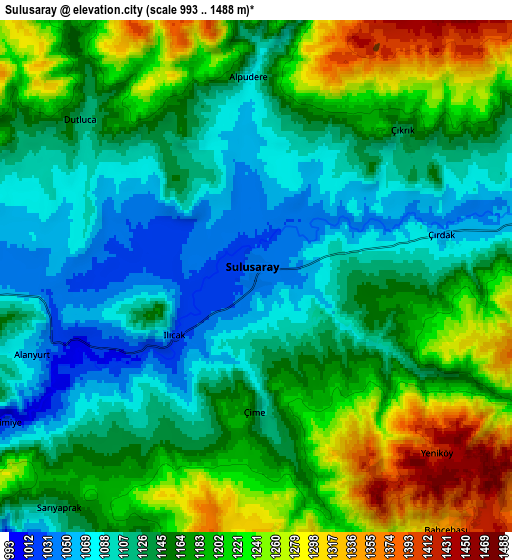 Zoom OUT 2x Sulusaray, Turkey elevation map