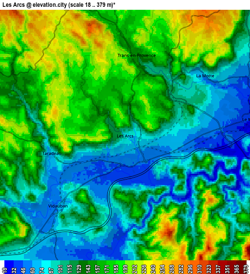 Zoom OUT 2x Les Arcs, France elevation map