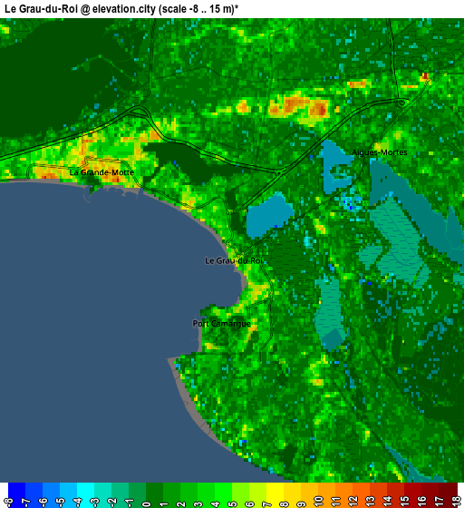 Zoom OUT 2x Le Grau-du-Roi, France elevation map