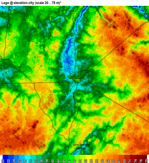 Zoom OUT 2x Legé, France elevation map