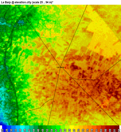 Zoom OUT 2x Le Barp, France elevation map