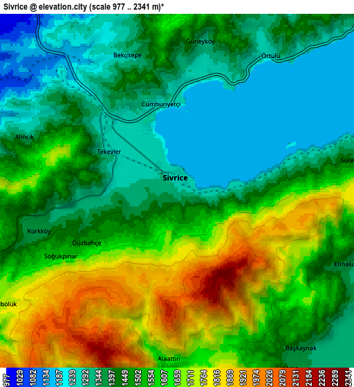 Zoom OUT 2x Sivrice, Turkey elevation map
