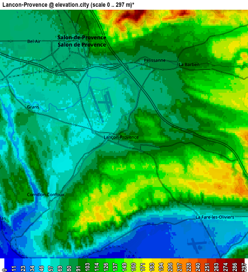 Zoom OUT 2x Lançon-Provence, France elevation map