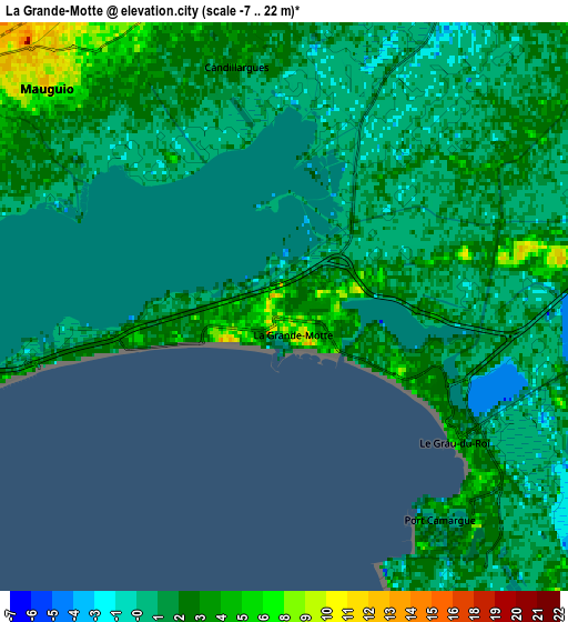 Zoom OUT 2x La Grande-Motte, France elevation map