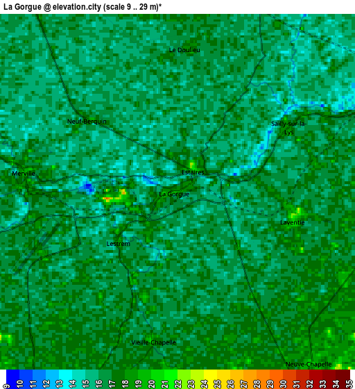 Zoom OUT 2x La Gorgue, France elevation map