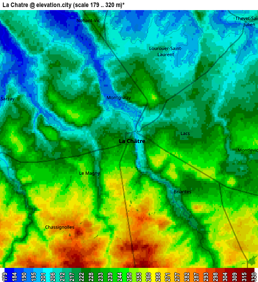 Zoom OUT 2x La Châtre, France elevation map