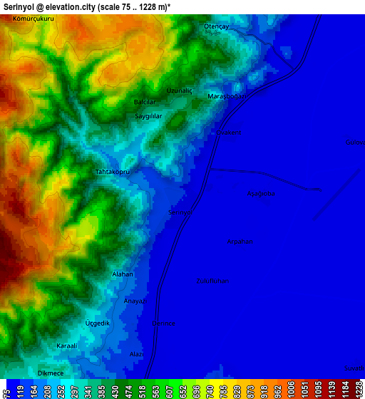 Zoom OUT 2x Serinyol, Turkey elevation map