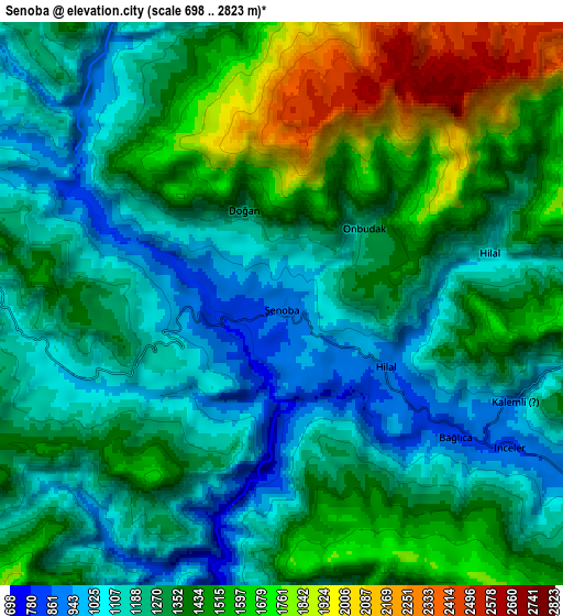 Zoom OUT 2x Şenoba, Turkey elevation map