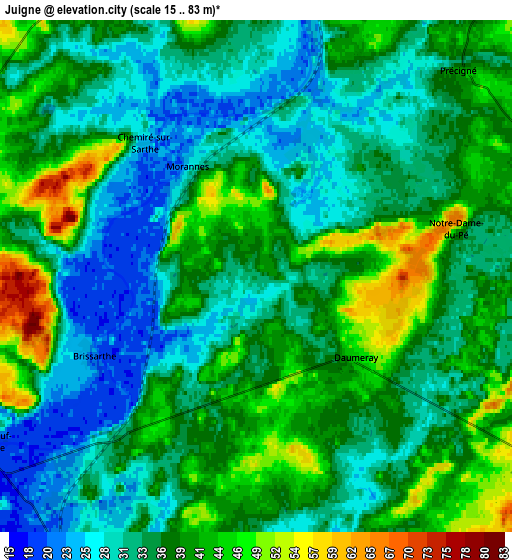 Zoom OUT 2x Juigné, France elevation map