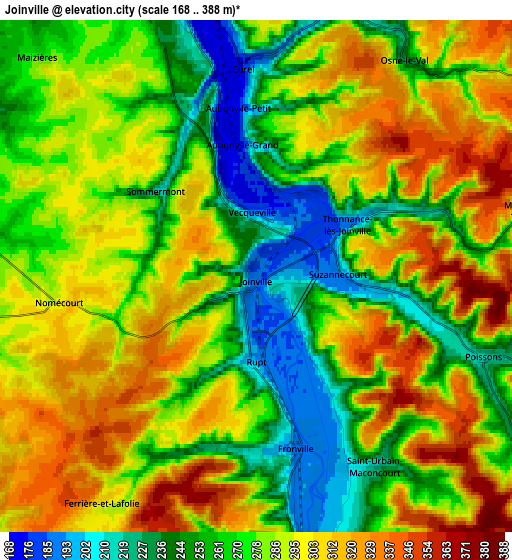 Zoom OUT 2x Joinville, France elevation map