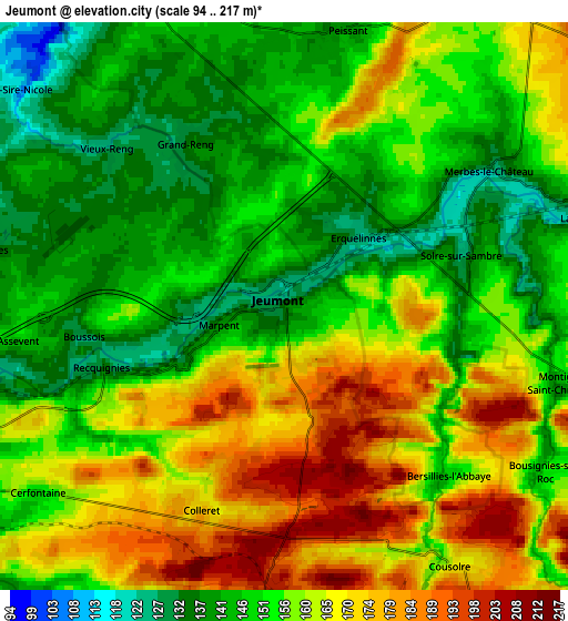 Zoom OUT 2x Jeumont, France elevation map