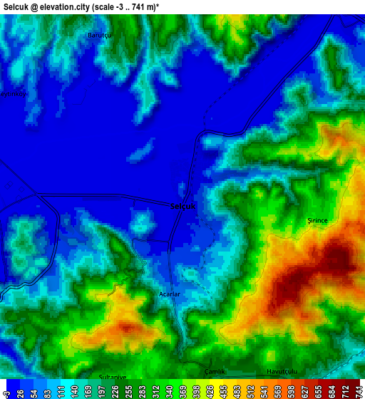 Zoom OUT 2x Selçuk, Turkey elevation map