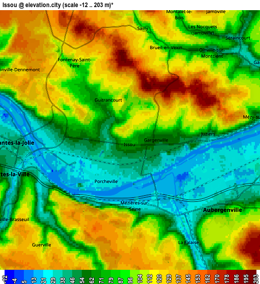 Zoom OUT 2x Issou, France elevation map