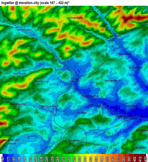 Zoom OUT 2x Ingwiller, France elevation map