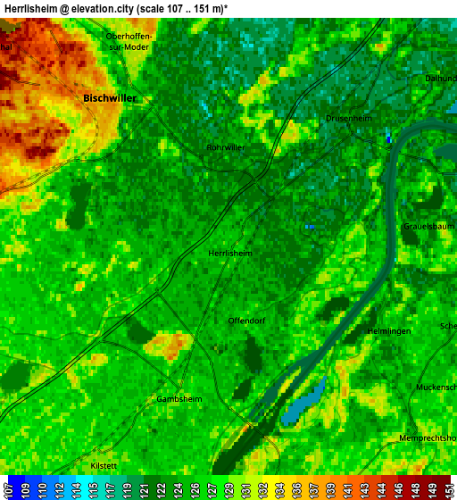 Zoom OUT 2x Herrlisheim, France elevation map