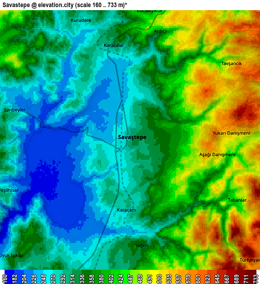 Zoom OUT 2x Savaştepe, Turkey elevation map