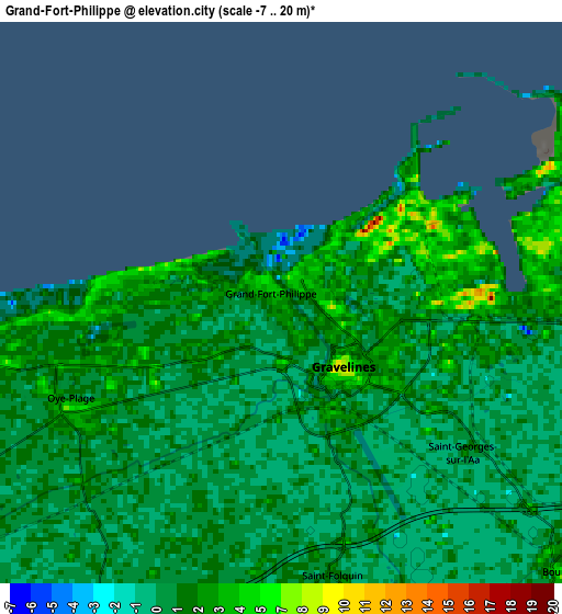 Zoom OUT 2x Grand-Fort-Philippe, France elevation map