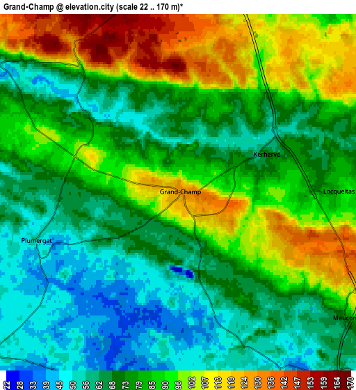 Zoom OUT 2x Grand-Champ, France elevation map