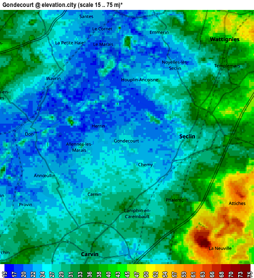 Zoom OUT 2x Gondecourt, France elevation map