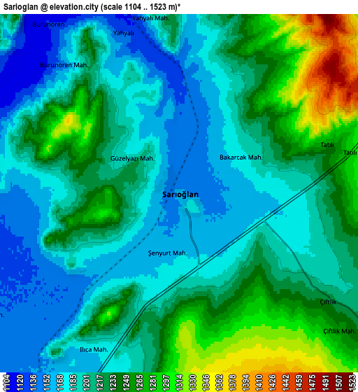 Zoom OUT 2x Sarıoğlan, Turkey elevation map