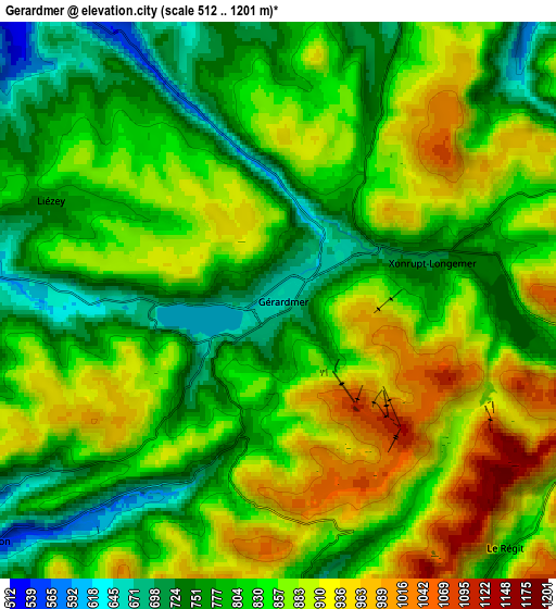 Zoom OUT 2x Gérardmer, France elevation map