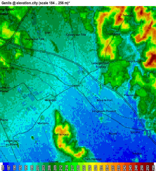 Zoom OUT 2x Genlis, France elevation map