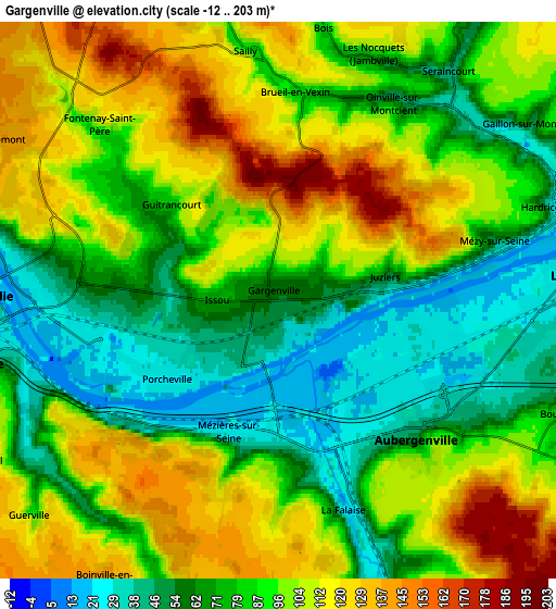 Zoom OUT 2x Gargenville, France elevation map