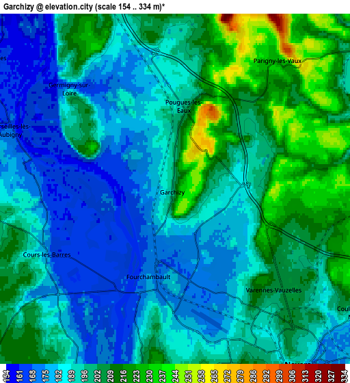 Zoom OUT 2x Garchizy, France elevation map
