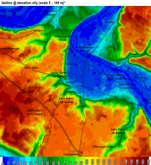 Zoom OUT 2x Gaillon, France elevation map