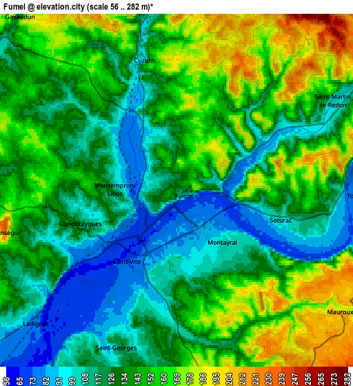 Zoom OUT 2x Fumel, France elevation map