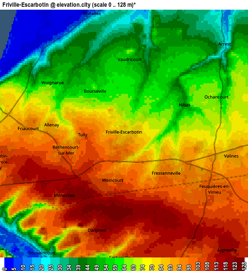 Zoom OUT 2x Friville-Escarbotin, France elevation map