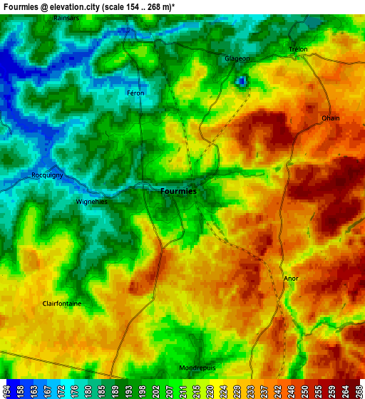 Zoom OUT 2x Fourmies, France elevation map