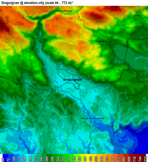 Zoom OUT 2x Draguignan, France elevation map