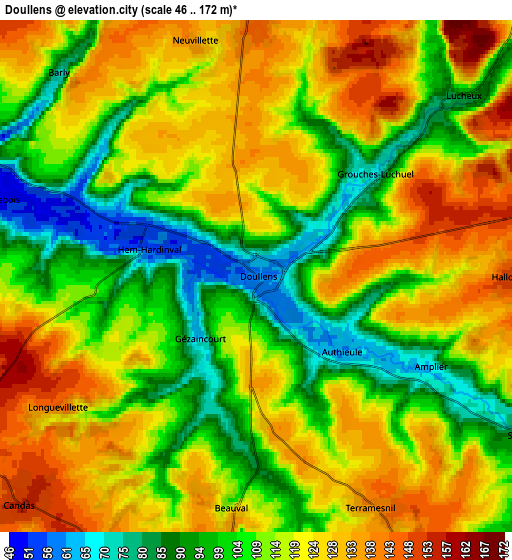 Zoom OUT 2x Doullens, France elevation map