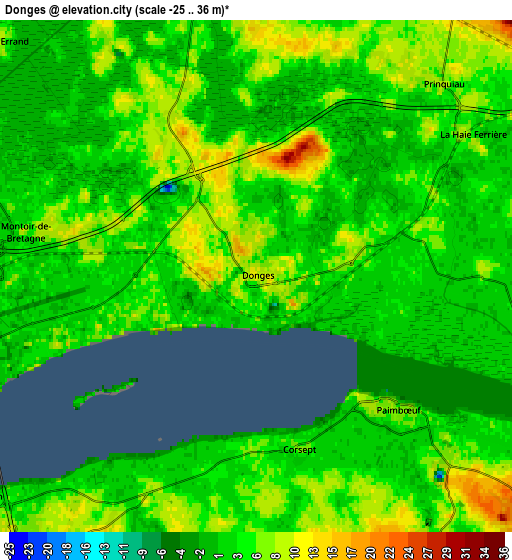 Zoom OUT 2x Donges, France elevation map